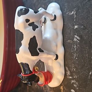 1993 Vintage Dept. 56 Snow Village Heifer Cow with (working) bell Retired
